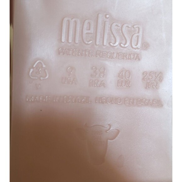 Women's Size 9 Melissa Jelly Mule High Heel Open Toe Sandals Beige - Picture 10 of 11